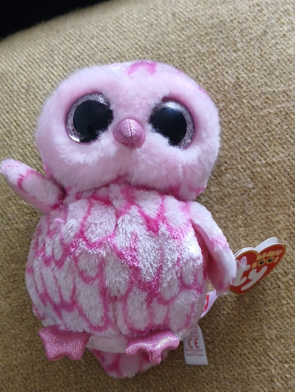 Ty Pink Owl Plush with Sparkly Eyes